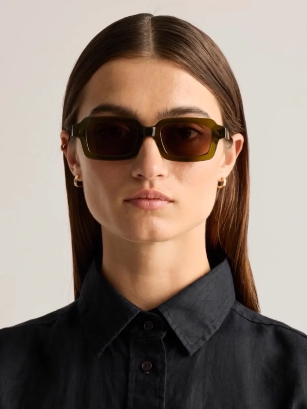 Quince Fiji Black Polarized Acetate Sunglasses Case and Cloth NWOT